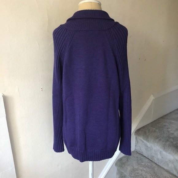 Eileen Fisher Merino Wool Ribbed Sleeve Zip Up EUC - Picture 3 of 9